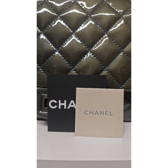Pre-owned Chanel Patent Leather Quilted 2.55 Reissue Flap Blue - Picture 8 of 10